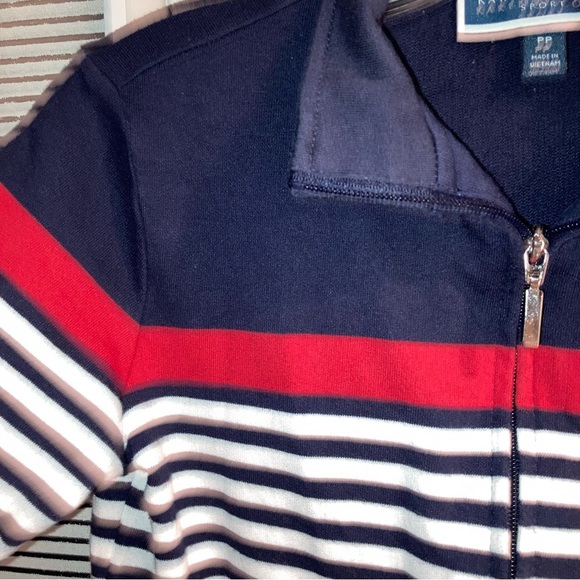 Karen Scott Sport women's active jacket Striped Navy and Red | Preppy | Size PP - Picture 6 of 14